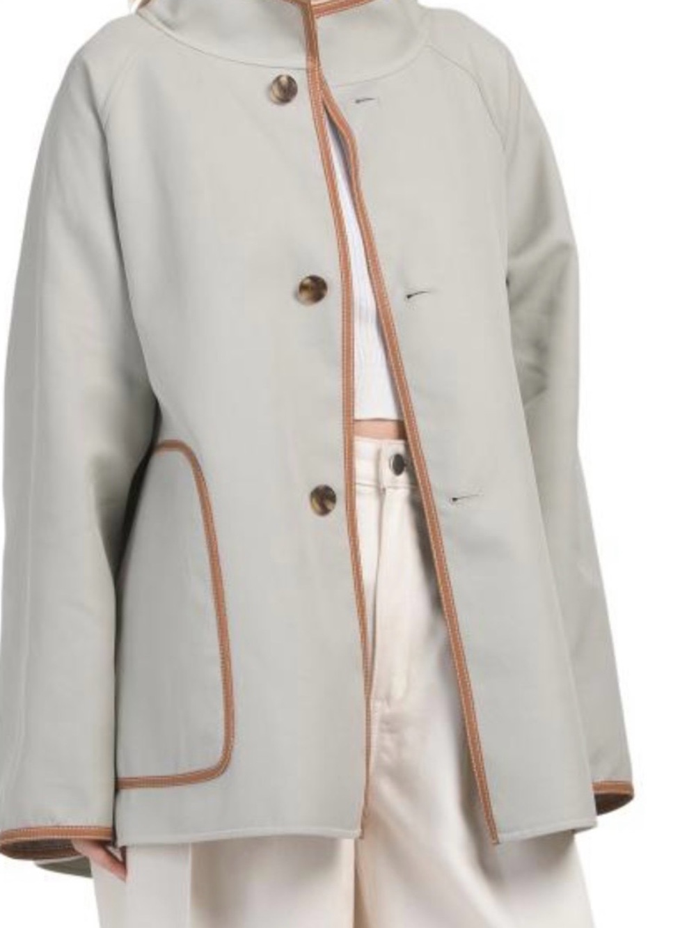 Lafayette 148 New York Cotton Double-Face Reversible Oversized Car Coat, Size L - Picture 2 of 10